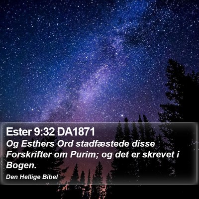 Ester 9:32 DA1871 Bible Verse Image