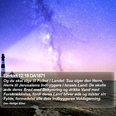 Ezekiel 12:19 DA1871 Bible Verse Image