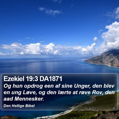 Ezekiel 19:3 DA1871 Bible Verse Image