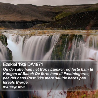 Ezekiel 19:9 DA1871 Bible Verse Image