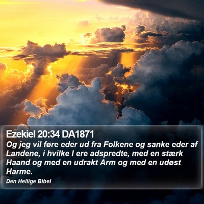 Ezekiel 20:34 DA1871 Bible Verse Image