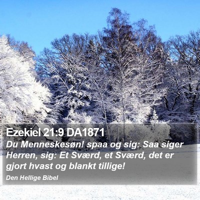 Ezekiel 21:9 DA1871 Bible Verse Image