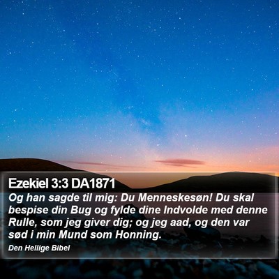 Ezekiel 3:3 DA1871 Bible Verse Image