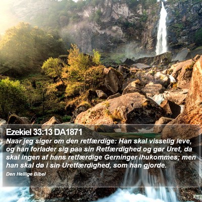 Ezekiel 33:13 DA1871 Bible Verse Image