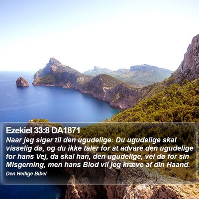Ezekiel 33:8 DA1871 Bible Verse Image