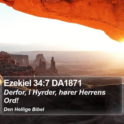 Ezekiel 34:7 DA1871 Bible Verse Image