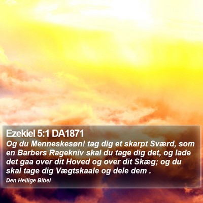 Ezekiel 5:1 DA1871 Bible Verse Image