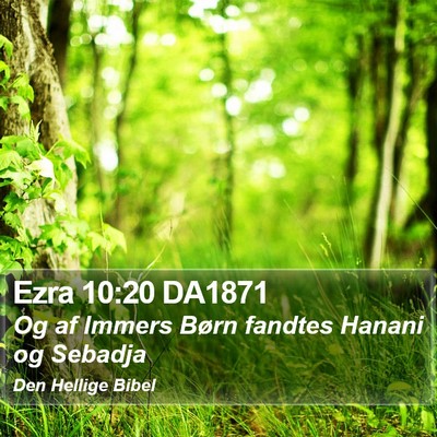 Ezra 10:20 DA1871 Bible Verse Image