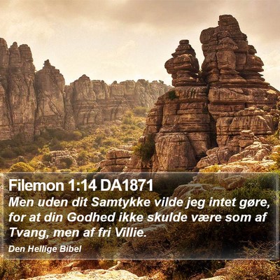 Filemon 1:14 DA1871 Bible Verse Image