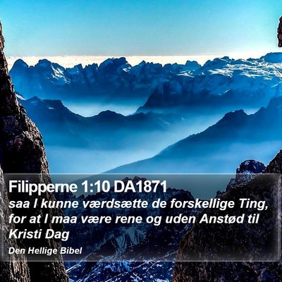 Filipperne 1:10 DA1871 Bible Verse Image