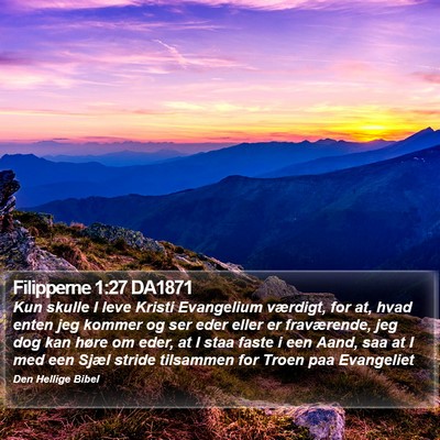 Filipperne 1:27 DA1871 Bible Verse Image