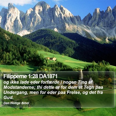 Filipperne 1:28 DA1871 Bible Verse Image