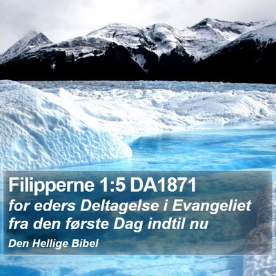 Filipperne 1:5 DA1871 Bible Verse Image