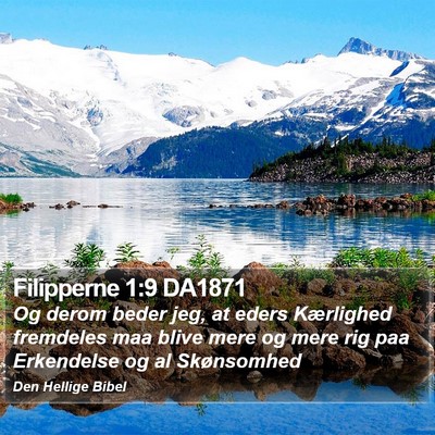 Filipperne 1:9 DA1871 Bible Verse Image