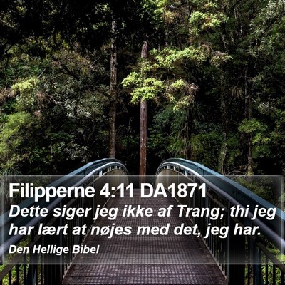 Filipperne 4:11 DA1871 Bible Verse Image