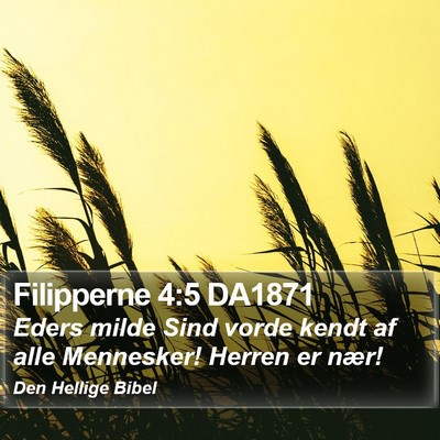 Filipperne 4:5 DA1871 Bible Verse Image