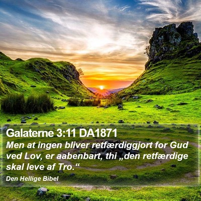 Galaterne 3:11 DA1871 Bible Verse Image