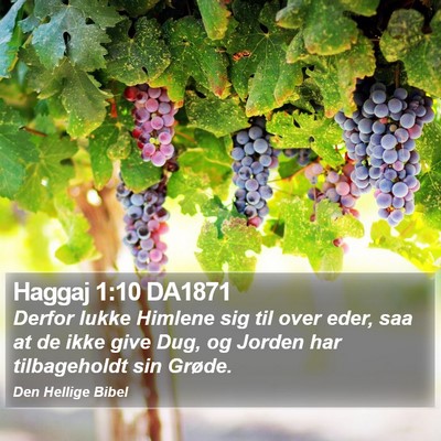 Haggaj 1:10 DA1871 Bible Verse Image