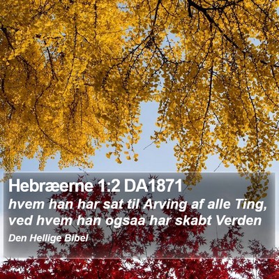 Hebræerne 1:2 DA1871 Bible Verse Image