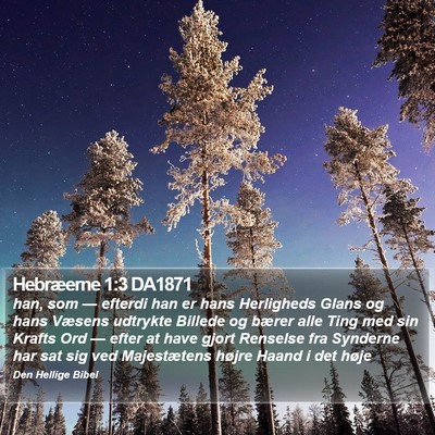 Hebræerne 1:3 DA1871 Bible Verse Image