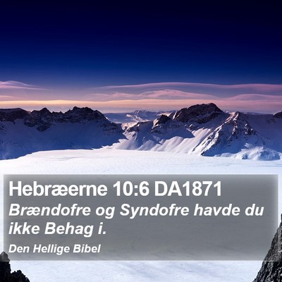 Hebræerne 10:6 DA1871 Bible Verse Image