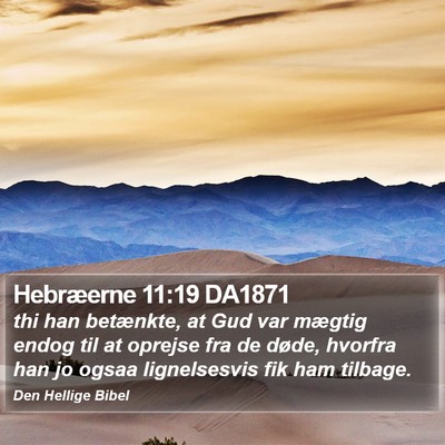 Hebræerne 11:19 DA1871 Bible Verse Image