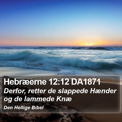 Hebræerne 12:12 DA1871 Bible Verse Image