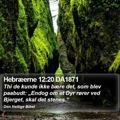 Hebræerne 12:20 DA1871 Bible Verse Image