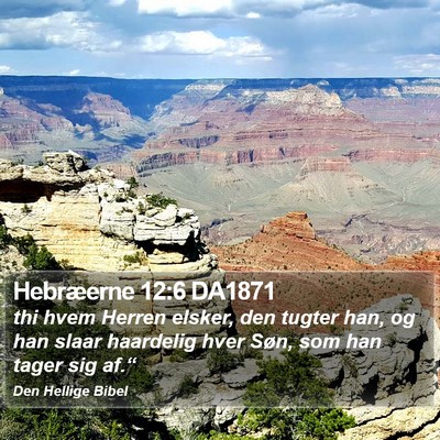 Hebræerne 12:6 DA1871 Bible Verse Image