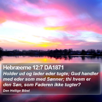 Hebræerne 12:7 DA1871 Bible Verse Image