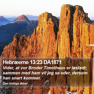 Hebræerne 13:23 DA1871 Bible Verse Image