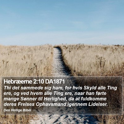 Hebræerne 2:10 DA1871 Bible Verse Image