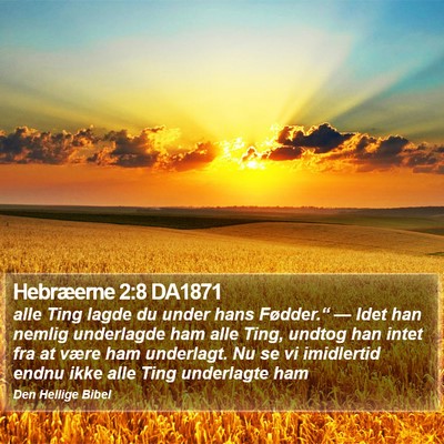 Hebræerne 2:8 DA1871 Bible Verse Image