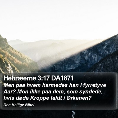 Hebræerne 3:17 DA1871 Bible Verse Image