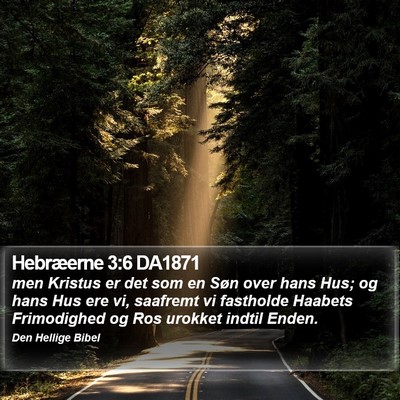 Hebræerne 3:6 DA1871 Bible Verse Image