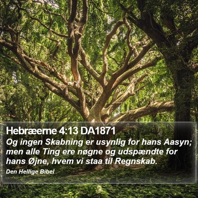 Hebræerne 4:13 DA1871 Bible Verse Image