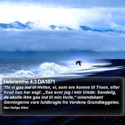 Hebræerne 4:3 DA1871 Bible Verse Image