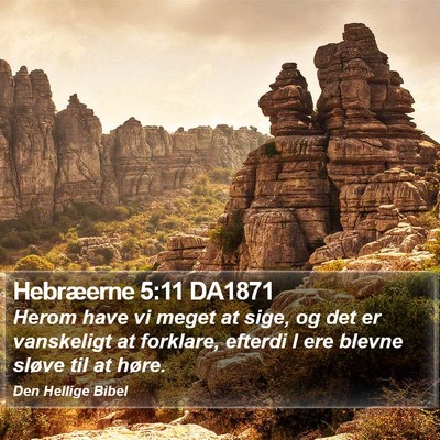 Hebræerne 5:11 DA1871 Bible Verse Image