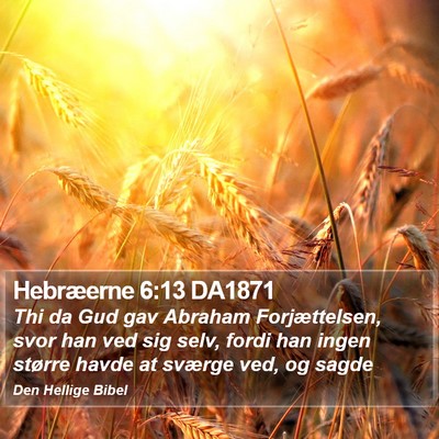 Hebræerne 6:13 DA1871 Bible Verse Image
