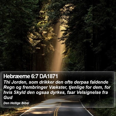 Hebræerne 6:7 DA1871 Bible Verse Image