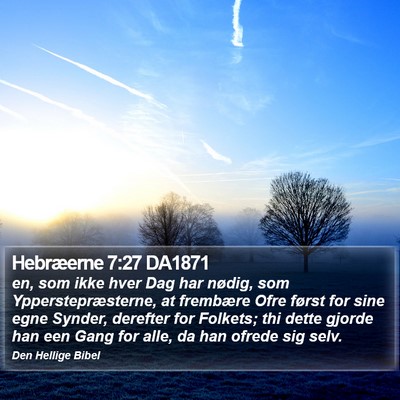 Hebræerne 7:27 DA1871 Bible Verse Image