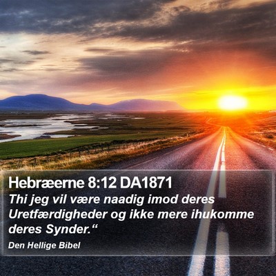 Hebræerne 8:12 DA1871 Bible Verse Image