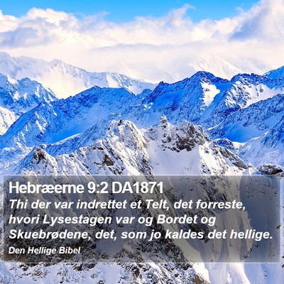Hebræerne 9:2 DA1871 Bible Verse Image