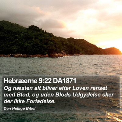 Hebræerne 9:22 DA1871 Bible Verse Image