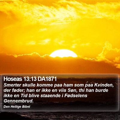 Hoseas 13:13 DA1871 Bible Verse Image