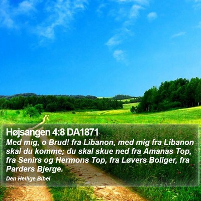 Højsangen 4:8 DA1871 Bible Verse Image