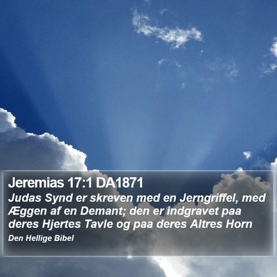 Jeremias 17:1 DA1871 Bible Verse Image