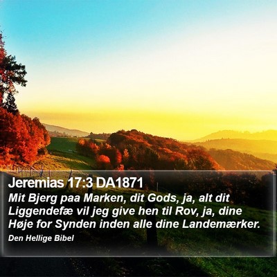 Jeremias 17:3 DA1871 Bible Verse Image