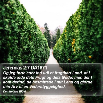 Jeremias 2:7 DA1871 Bible Verse Image