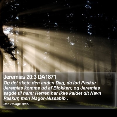 Jeremias 20:3 DA1871 Bible Verse Image
